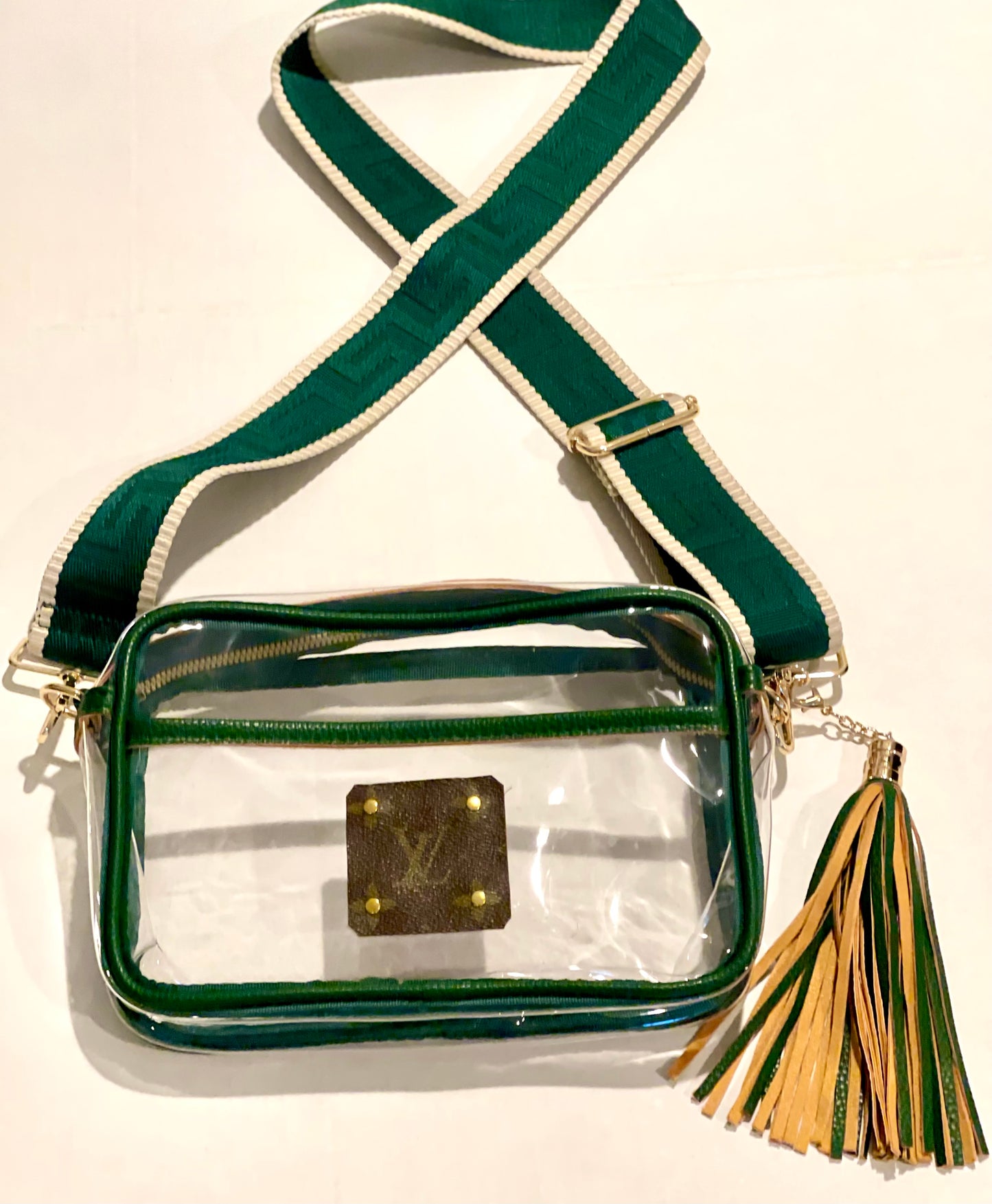 PVC Crossbody Bag with Tassel