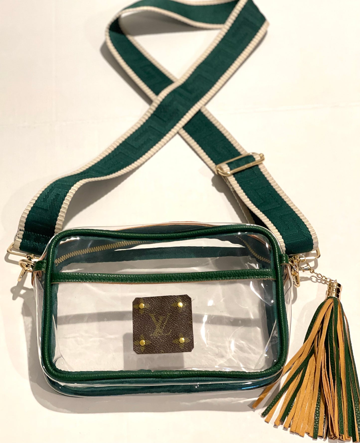 PVC Crossbody Bag with Tassel