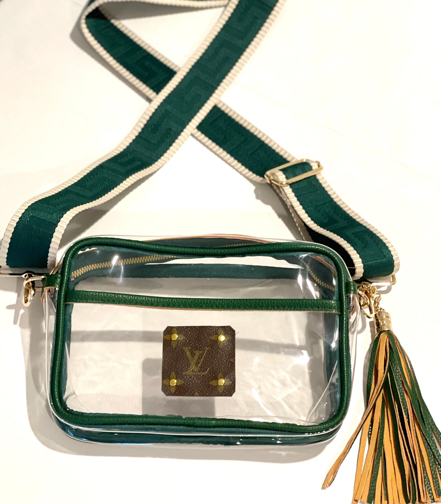 PVC Crossbody Bag with Tassel